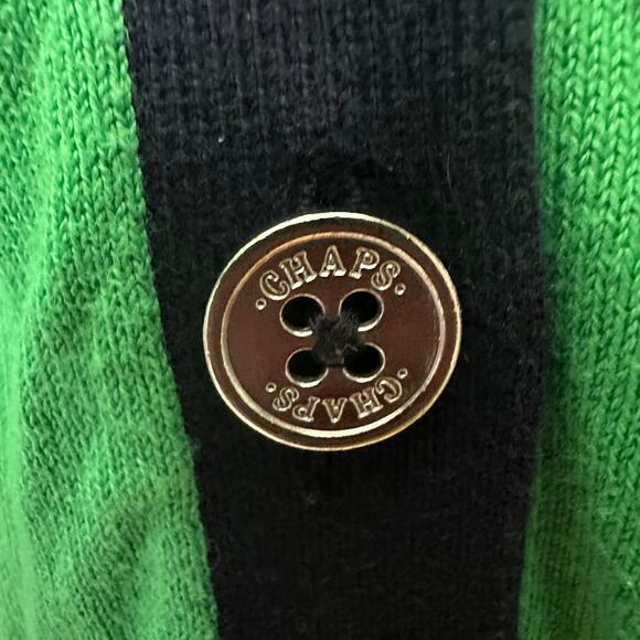 Chaps Ralph Lauren Cardigan Sweater Womens Size XL Green Blue Button Up Nautical - Picture 3 of 7